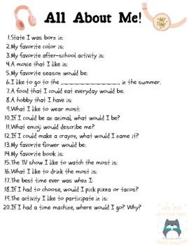 There will be 20 basic questions included for a student to complete and share with others. This will be a great way to get to know the student and his/her peers. Spotlight Questions, Guess My Favorite Questions Instagram, Whats Your Favorite Questions To Ask, Questions To Ask Over Text, Getting To Know You Questions For Teens, Questions To Ask Someone To Get To Know, 20 Questions To Get To Know Someone, Basic Get To Know You Questions, Best Ice Breakers For High School