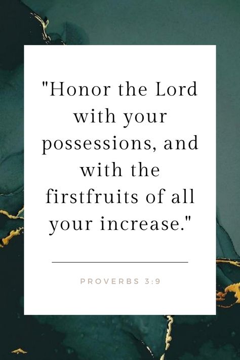 "Honor the Lord with your possessions, and with the firstfruits of all your increase." - Proverbs 3:9 Quotes About Money, Vision Board Pics, Get Rich Quick, Managing Finances, Proverbs 3, Get Rich, About Money, Favorite Bible Verses, Money Quotes