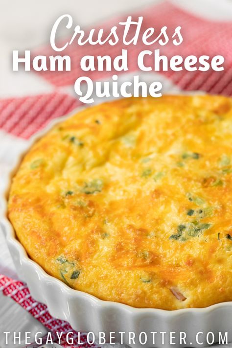 Crustless Ham And Swiss Quiche, Quish Recipes Easy No Crust, Crustless Quiche Cottage Cheese, Quish Recipes Easy, Quish Recipes, Crustless Quiche Recipes, Ham Quiche Recipe, Egg Quiche Recipes, Quiche Crustless