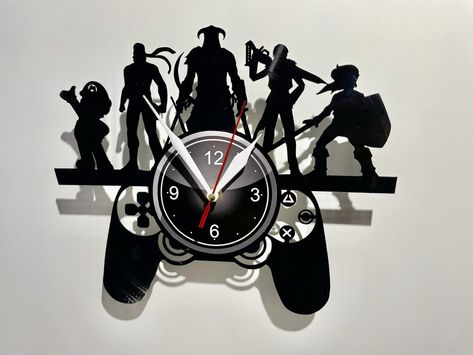 Christmas Gifts For Brother, Room Decor Christmas, Gaming Room Decor, Vinyl Record Clock, Record Clock, Office Decorations, Vinyl Record Wall, Record Wall, Clock Movements