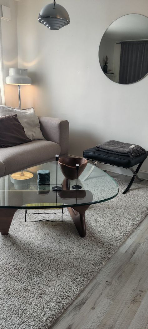 Noguchi Coffee Table Living Rooms, Noguchi Coffee Table Styling, Noguchi Table Living Room, Noguchi Furniture, Condo Style, Retro Modern Furniture, Noguchi Table, Modern Retro Furniture, Dream Condo