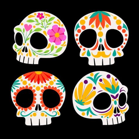 Candy Skull Design, Catrina Drawing, Cute Sugar Skull, Sugar Skull Drawing, Sugar Skull Illustration, Mural Cafe, Mexican Art Tattoos, Mexican Culture Art, Mexican Sugar Skull