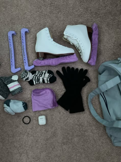 Figure Skating Bag Essentials, Figure Skating Essentials, Ice Skating Essentials, Skating Essentials, Ice Skating Bag, Ice Skating Accessories, Figure Skating Accessories, Skater Core, Figure Skating Bag