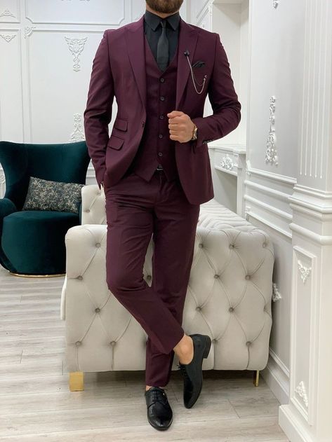 Wine Red Suit Men, Maroon Suit Wedding, Burgundy Waistcoat, Burgundy Suit Wedding, Burgundy Suit Men, Dark Red Suit, Men Tuxedo, Maroon Suit, Wedding Tux