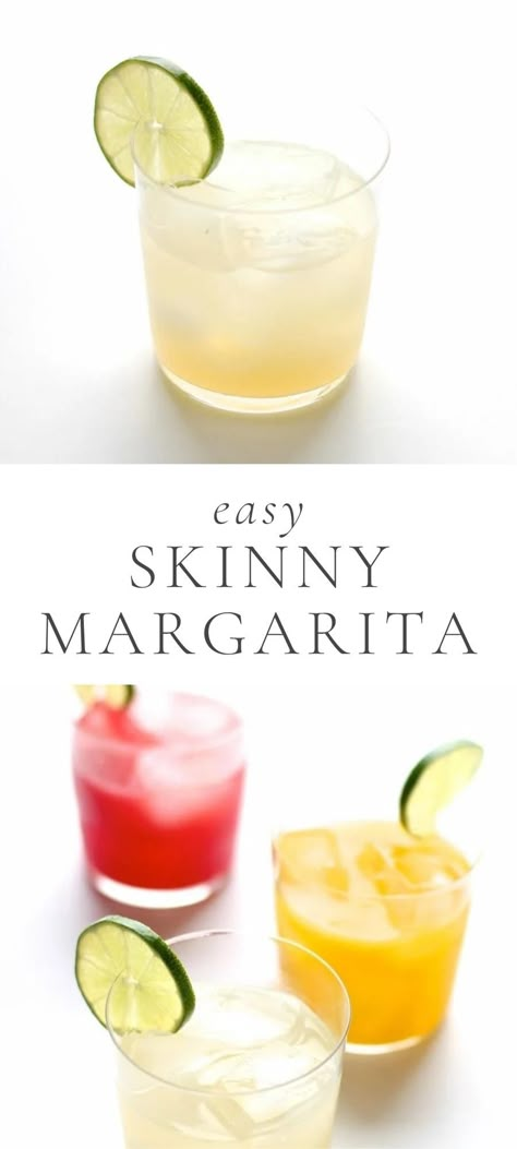 This easy skinny margarita recipe is fresh and flavorful without all the calories! It’s a skinny margarita made with agave and lime that is so good you’ll never use a margarita mix again! Easy Healthy Margarita Recipes, Simply Margarita Recipe, No Sugar Margarita Recipe, Margarita Without Tequila, Low Calorie Margaritas, Clean Margarita Recipe, Magrita Drinks, Premade Margarita Recipe, Refreshing Margarita Recipe