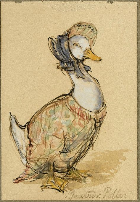 Jemima Puddle Duck, Beatrix Potter Illustrations, Beatrice Potter, Puddle Duck, Peter Rabbit And Friends, Storybook Art, Potter Art, 22 December, A Duck