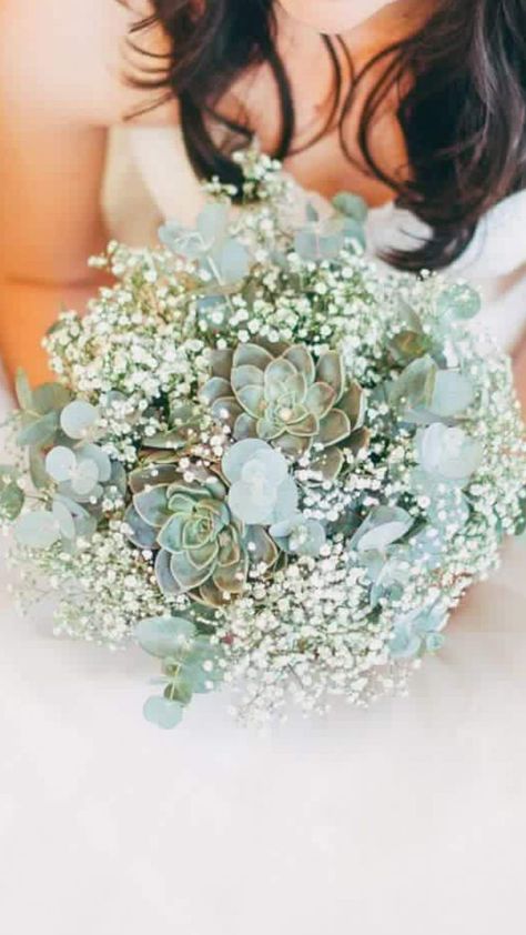 Succulent Wedding Decorations, Bouquet Baby Breath, Succulent Wedding Bouquet, Succulent Wedding Centerpieces, Succulent Bouquet Wedding, Cactus Wedding, Bridal Bouquet Fall, Succulent Bouquet, Baby Breath