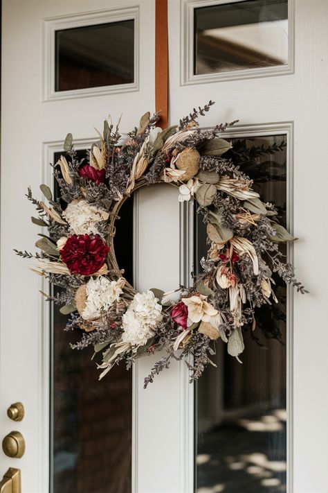 🌼 DIY Dried Flower Easter Wreath Tutorial Forsythia Wreath, Roses And Lavender, Olive Branch Wreath, Spring Wreath Ideas, Red Berry Wreath, Front Door Styles, Grass Wreath, Tulip Colors, Willow Wreath