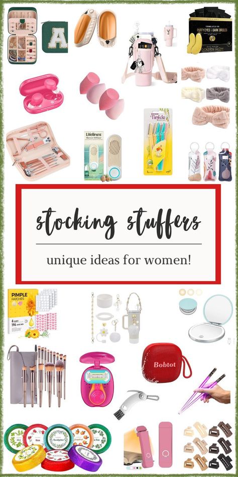 Stocking stuffers for women don’t have to be boring! This 2024 stocking stuffer list is full of unique stocking stuffer ideas for adults in their 20s and beyond. Whether you’re looking for cheap stocking stuffers under $10 (ish) or thoughtful stocking ideas, this guide is for you. These inexpensive and practical stocking stuffers are perfect for Christmas and will make gift-giving easy, affordable, and fun. Get ready to create a holiday full of joy with these stocking stuffer ideas for women! Best Stocking Stuffers 2024, Diy Christmas Gifts For Women, Practical Stocking Stuffers, Stocking Stuffer Ideas For Women, Diy Gifts Handmade, Affordable Christmas Gift Ideas, Diy Christmas Baskets, Christmas Stocking Stuffer Ideas, Crafts Ideas For Adults