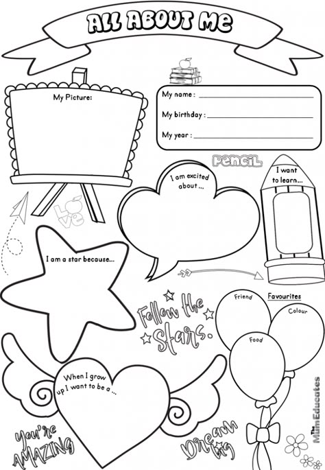 Students Profile Ideas, Get To Know Me Worksheet Free Printable, Student Profile Ideas, How About Me, All About You, Free Printable All About Me Worksheets, All About Me Template Printables Free, All About Me Template Aesthetic, All About Me Free Printables