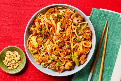 Szechuan Pork Noodle Stir-Fry Recipe | HelloFresh Szechuan Pork Noodle Stir Fry Hello Fresh, Hello Fresh Pork, Szechuan Pork, Szechuan Noodles, Szechuan Beef, Beef Noodle Stir Fry, Hellofresh Recipes, Pork Ramen, Noodle Stir Fry