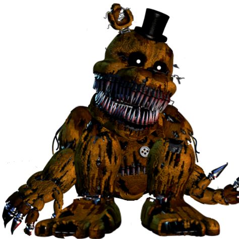 Nightmare Freddy, Withered Golden Freddy Fanart, Fnaf 1 Golden Freddy, Withered Golden Freddy, Freddy's Nightmares, Freddy Fazbear Creepy, Fnaf 5, Fnaf Memes, Black Accessories