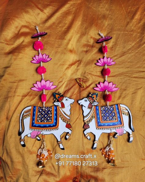 Cow Pichwai With Lotus Custouts Wall Hanging 🪷 Dm for more details #cowpichwai #pichwai #festival Pichwai Cow Wall Hanging, Pichwai Hanging, Pichwai Cow, Krishna Image, Door Hanging Decorations, Hanging Decorations, Krishna Images, Door Hanging, Diwali