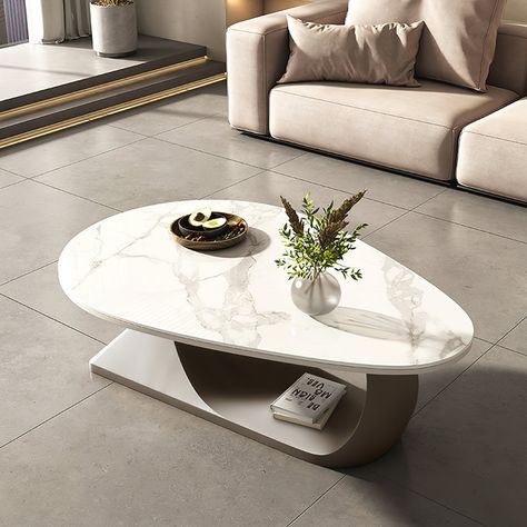 PillieFur Oval Faux Marble Table Top Coffee Table | Wayfair Marble Top Coffee Table, Stone Coffee Table, Marble Table Top, Coffee Table Wayfair, Faux Marble, Marble Table, Surface Textures, Round Corner, Living Room Table