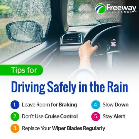 Road Safety Tips, Driving In The Rain, Car Safety Tips, Digital Marketing Facts, Car Care Tips, Safe Cars, Car Repair Service, Driving Safety, Car Advertising