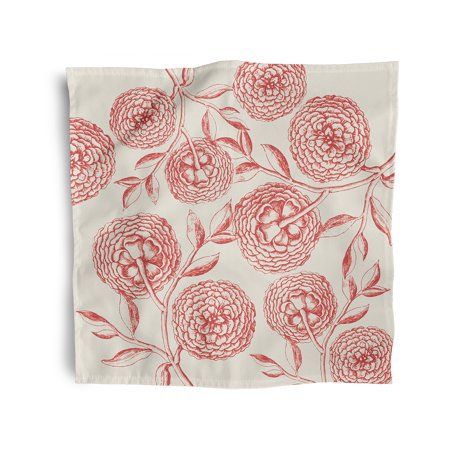 Add a floral touch to enhance your home decor with a set of Simply Daisy 18" x 18" Pink Antique Flowers Napkins from our Botanical Blooms Collection. Set your table with these napkins to add a welcoming and floral feel to your dining space! Made from wrinkle resistant poly twill fabric, our dinner napkin measures 18x18 inches. The design is printed on one side and hemmed edges give these napkins a clean, finished look. They are easily cared for by machine washing and tumbling dry. Your home deco Pattern Napkins Wedding, Patterned Napkins Wedding, Floral Cloth Napkins, Wildflower Napkins, Black Napkins, Patterned Napkins, Floral Napkins, Wood Dog, Floral Squares