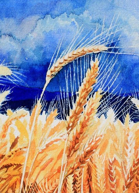 Field Paintings, Artsy Painting, Wave Drawing, Let's Make Art, Wheat Field, Wheat Fields, Painting Inspo, Drawing Images, Large Canvas Prints