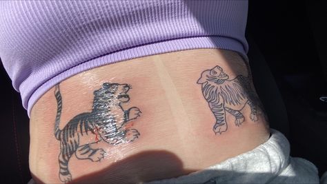 double tiger tattoo Double Tiger Tattoo, Tiger Tattoo, Tatting, Tattoos