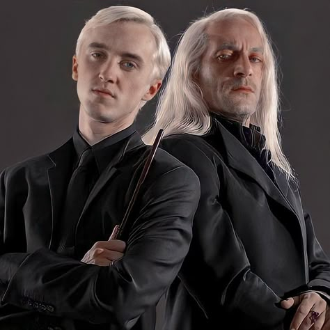 Lucius And Draco, Draco And Lucius Malfoy, Draco And Lucius, The Malfoys, Drako Malfoy, Malfoy Family, Family Cosplay, Jason Isaacs, Harry Potter Icons