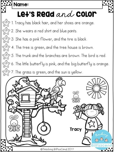 The Moffatt Girls: I Can Read Simple Sentences Set 1 No Prep Packet! Read And Color, Reading Kindergarten, Centers Kindergarten, Worksheet For Kids, Listening Comprehension, 2nd Grade Reading, Reading Comprehension Activities, First Grade Reading, Simple Sentences