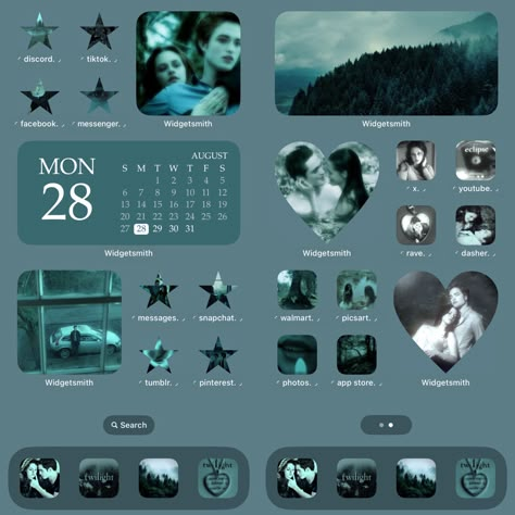 Twilight Widget Icon, Phone Widget Layout Ideas, Twilight Lockscreen Wallpaper, Twilight Homescreen Layout, Twilight Themed Wallpaper, Twilight Ios 16, Twilight Phone Theme, Twilight Widget, Twilight Homescreen