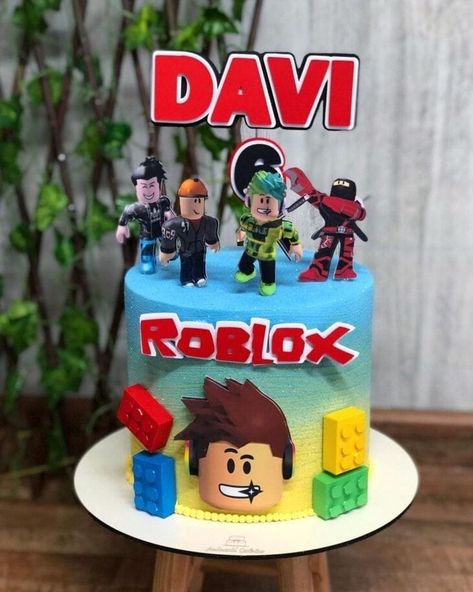 Diy Cake Topper Printable, Hot Wheels Invitations, Roblox Birthday Cake, Lego Ninjago Birthday, Lolly Cake, Jungle Theme Cakes, Planet Cake, Pig Birthday Cakes, Roblox Cake