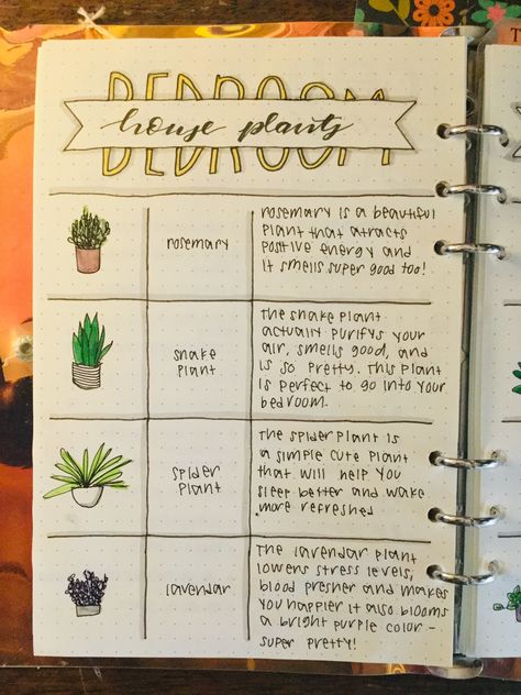 Bedroom House Plants Bullet Journal Page #bedroom #plants #bulletjournaling Botany Journal Ideas, Plant Journal Ideas, Bedroom House Plants, Plant Bullet Journal, House Plant Journal, 2023 Bujo, Plant Witch, Plant Notebook, Journal Goals