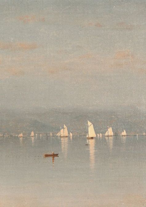 Sanford Robinson Gifford, Bay Painting, American Landscape, Landscape Artist, Sailboats, Free Art, Watercolor Illustration, Painting Inspiration, Landscape Art