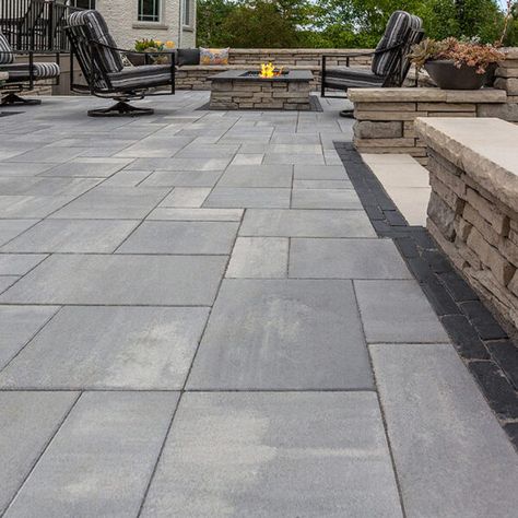 Unilock Beacon Hill Smooth - Fireplace Stone & Patio Unilock Beacon Hill Smooth, Unilock Pavers, Belgard Pavers, Landscape Pavers, Fireplace Stone, Concrete Patio Designs, Patio Pavers Design, Stone Patio, Technology Products