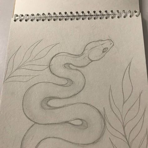 Snake Sketch Pencil, Sketch Snake, Snake Sketch, Snake Drawing, Sketchbook Inspo, Collage Art Projects, Cool Pencil Drawings, Meaningful Drawings, Art Tools Drawing