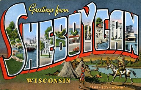 For those of you wondering what it was like for me growing up in Sheboygan, here are 38 truths to my childhood there. Wisconsin Camping, Sheboygan Wisconsin, Texas Places, Holland Michigan, Scene Art, Historic District, Large Letters, Photo Postcards, Postcard Size