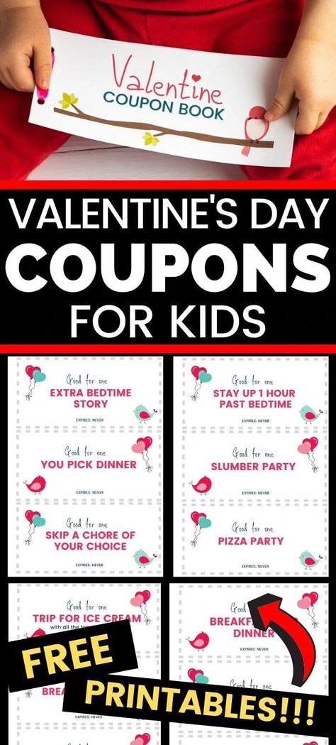 Coupon Book For Kids, Coupons For Kids, Valentine Gifts For Kids, Valentine's Day Crafts For Kids, Valentine's Day Printables, Valentines Coupons, Happy Valentines Day Card, Printable Valentine, Valentine Activities