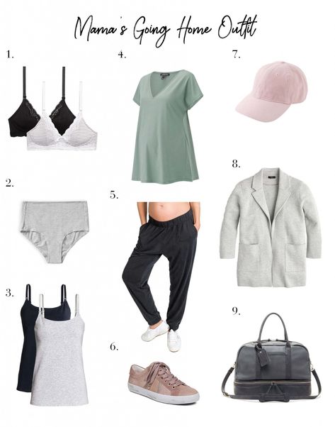 What to Pack + Wear for that Post-Baby Hospital Stay | The Mom Edit Post Delivery Outfit For Mom, Labor Hospital Outfit, Labor Outfit Hospital, Birth Outfit Mom, What To Wear To Hospital For Labor, New Mom Going Home Outfit, Wear Home From Hospital Mom Outfit, C Section Going Home Outfit For Mom, Mom Going Home Outfit After Birth Summer