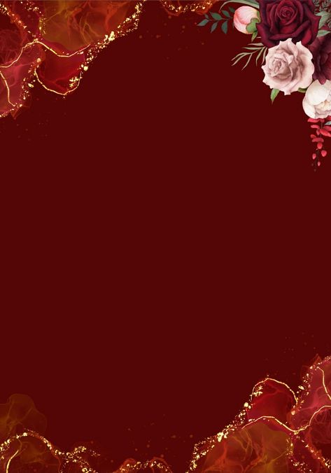 Maroon Wedding Card, Maroon Wedding Invitations Template, Invitation Card Design Red, Maroon And Gold Background, Maroon Template, Blank Wedding Invitation Templates, Maroon Flowers, Maroon Background, Wedding Borders