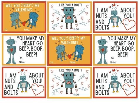 Cute FREE printable Robot Valentine card PDF. Homemade Robot cards for Valentines day. Perfect for kids to pass out to their friends on Valentine's day. Robot Valentines, Robot Valentine Cards, Valentine Verses, Free Printable Valentines Tags, Valentines Robots, Free Valentine Cards, Robot Gift, Free Printable Valentines Cards, Verses For Kids