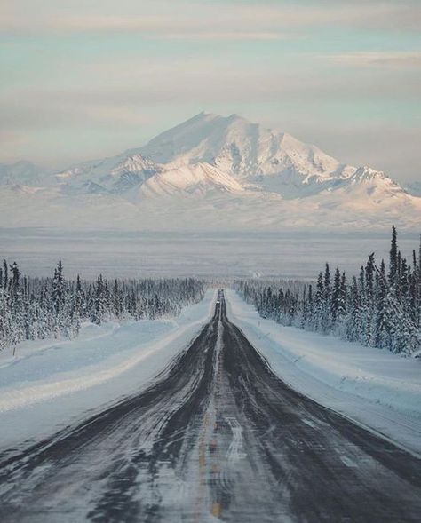 #road #roadtrip #winter #hiver #evasion #freedom #aventure #adventure #nature #outdoor #explore #inspiration #landscape Travel Alaska, Alaska Photography, Foto Tips, On The Ground, Winter Scenes, Land Scape, Beautiful World, Beautiful Landscapes, Wonders Of The World