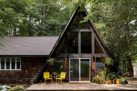 A-Frame House Plans | Everything You Need to Know | Field Mag Electric Baseboard Heaters, Weekend With Friends, A Frame Cabins, Baseboard Heater, Upstairs Loft, A Frame House Plans, Frame Cabin, Travel Crib, Casa Container