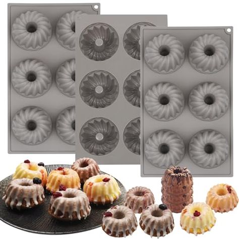 Sinsanye-6-Cavity-Silicone-Bundtlette-Cornbread Bundt Cake Pans, Bundt Pans, Cake Pan Set, Mini Torte, Mini Bundt, Brownies Cookies, Mini Bundt Cakes, Bundt Cake Pan, Baking Essentials