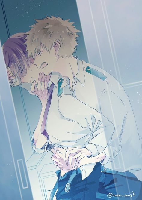 Bakugou Katsuki × Todoroki Shouto Todobaku Fanart Kiss, Todoroki And Bakugou Kiss, Bakugou X Todoroki Kiss, Bottom Todoroki X Bakugo, Bottom Todoroki Shouto, Bakudekutodo Bottom Todoroki, Tdbk Kiss, Bakugou X Todoroki Fanart, Bakugo X Todoroki Kiss