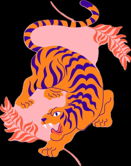 Tibetan Tiger Illustration, Linocut Tiger, Japanese Tiger Illustration, Tiger Graphic Design, Thai Tiger, Tiger Dance, Asian Tigers, Tiger Vector, Tiger Dragon