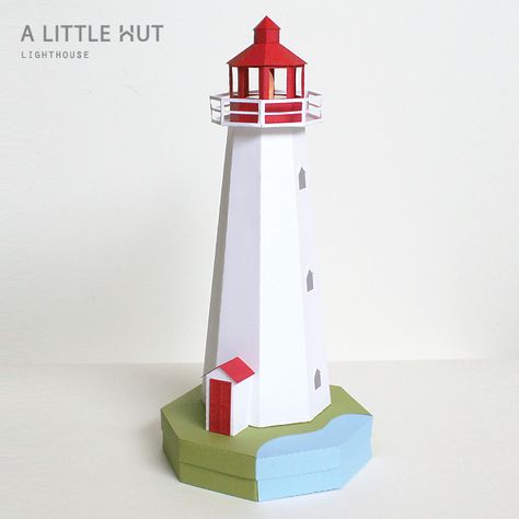 A Little Hut - Patricia Zapata: a lighthouse! Lighthouse Candle Holder, Lighthouse Gifts, Beach Wood Signs, Lighthouse Decor, Lighthouse Print, Paper Quilt, Driftwood Wall Art, T Lights, Paper Houses