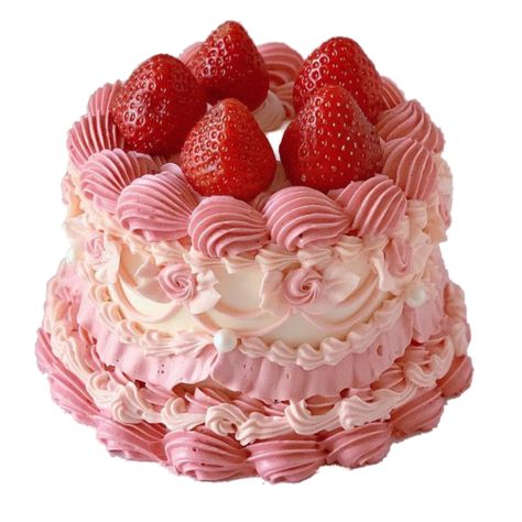 Food Png, Pretty Birthday Cakes, Princess Cake, Cute Desserts, Strawberry Cake, Vintage Cake, Pretty Cakes, Cute Cakes, Pretty Food