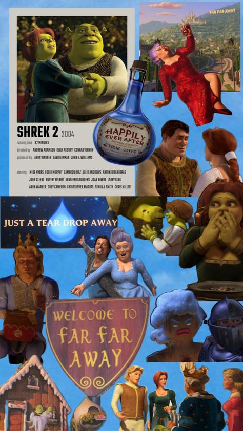 Shrek Collage, Movie Collage, 2 Wallpaper, Shrek, Disney Wallpaper, Dreamworks, Collage, Disney