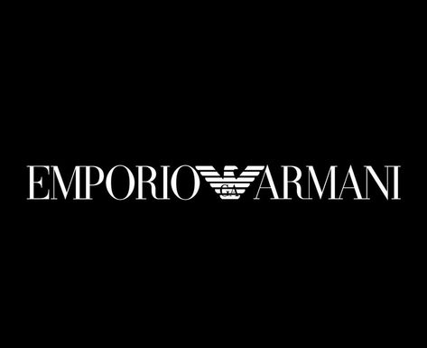 Emporio Armani Brand Symbol Logo White Design Clothes Fashion Vector Illustration With Black Background Fashion Vector, Armani Brand, Brand Symbols, Armani Logo, Shirt Design Inspiration, Design Clothes, Logo Banners, Symbol Logo, Cityscape Photos