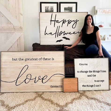 Homemade Wood Signs, Farmhouse Wood Signs, Diy Wood Sign, Homemade Signs, Wooden Farmhouse, Wooden Signs Diy, Farmhouse Wood Sign, Diy Wood Signs, Farmhouse Sign