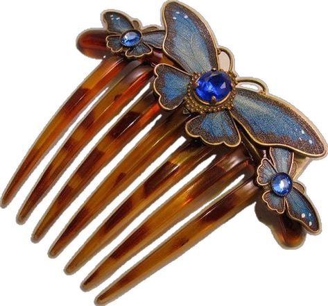 Downton Abbey Style, Antique Hair Combs, Bijoux Art Nouveau, Hair Comb Accessories, Vintage Hair Combs, Hair Adornments, Art Nouveau Jewelry, Butterfly Hair, Hair Comb Wedding