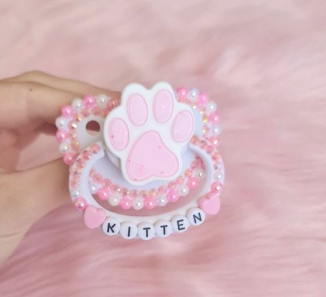 Kitten Pacifier, Kawaii Pacifier, Kitten Space, Kitten Play Gear, Custom Pacifier, Bling Pacifier, Adult Pacifier, Pet Regression, Pet Spaces