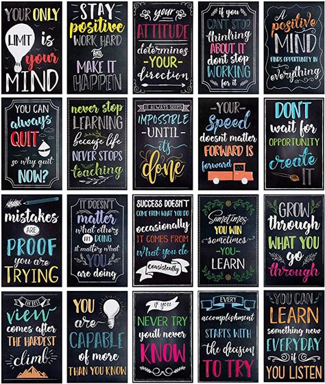 Amazon.com: Juvale Teacher Supplies for Classroom, Motivational Posters (13 x 19 in, 20 Pack): Home & Kitchen Motivational Posters For School, Teacher Classroom Supplies, Quotes Questions, High School Classrooms, 365 Quotes, School Bathroom, Growth Mindset Posters, Classroom Signs, Inspirational Quotes Posters