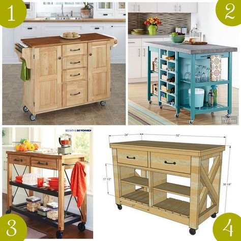 Rolling Kitchen Island Inspiration {Reality Daydream} Diy Rolling Kitchen Island, Kitchen Island Inspiration, Rolling Island, Portable Kitchen Island, Mobile Kitchen Island, Kitchen Island On Wheels, Kitchen Island Plans, Rolling Kitchen Island, Kitchen Island Cart