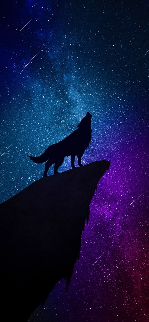 Wolf Shadow Drawing, Night Sky Silhouette Painting, Shadow Wolf Art, Wolf Painting Easy, Wolf Painting Acrylic Easy, Wolves Painting Acrylic, Shadow Drawing, Wolf Silhouette, Purple Painting